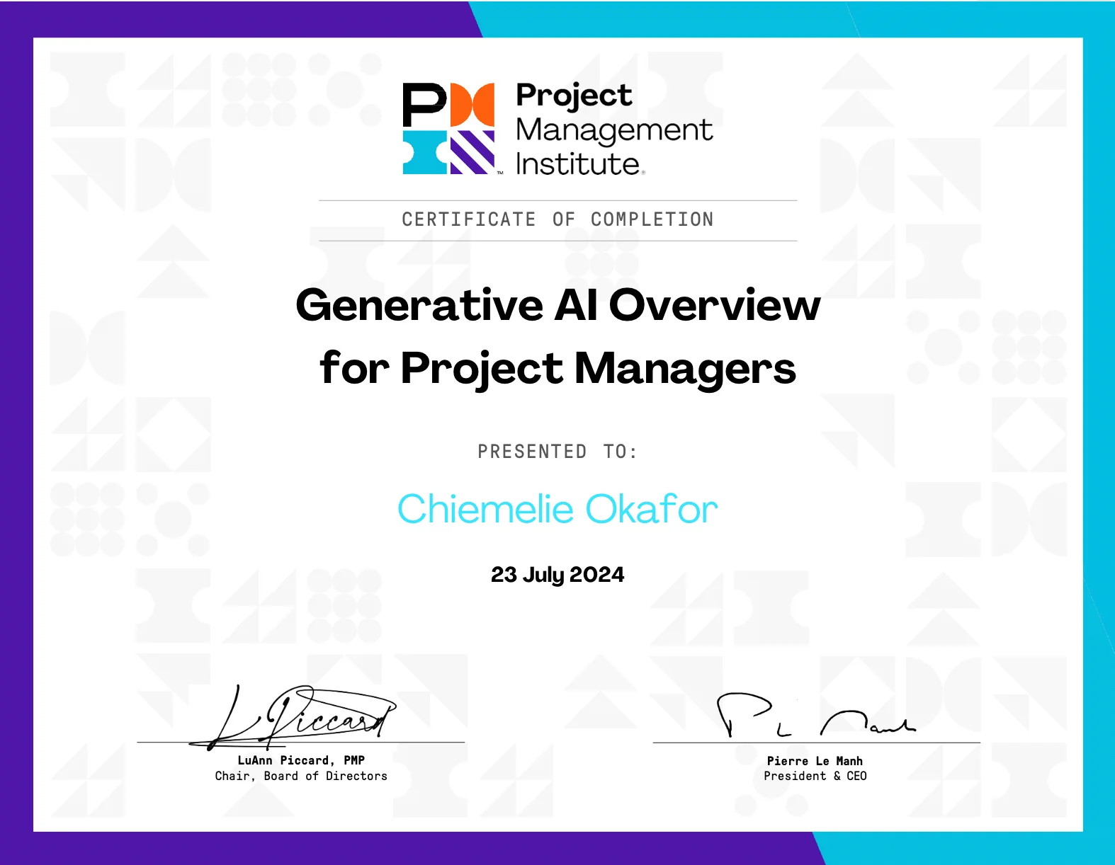 Generative AI Overview for Project Managers Certificate