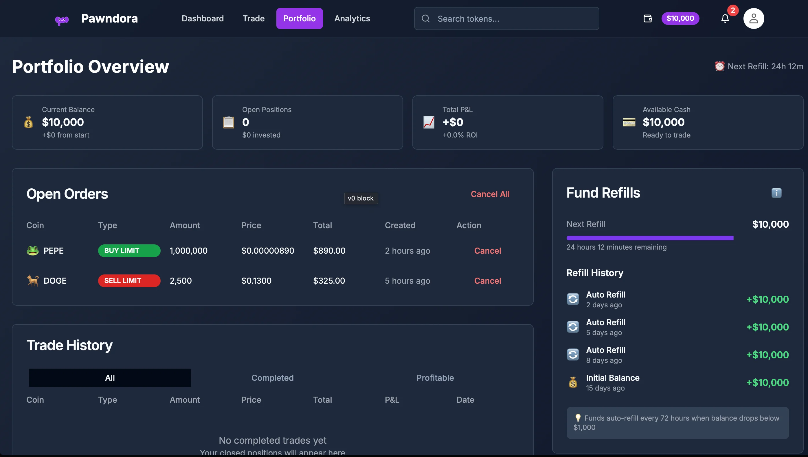 PawnDex - Trade Simulator - Solutions Image